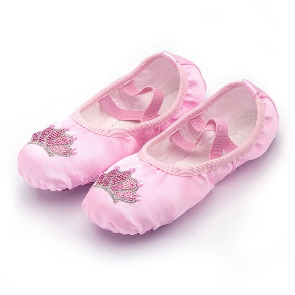 ZHOGXU Children Kids Girls Dance Shoes Non Slip Soft Sole Comfortable Breathable Ballet Yoga Shoes For Performance Indoor Wear,Pink,2-2.5 Years