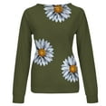 thumbnail image 4 of Dyegold Oversized Sweatshirt For Women Womens Daisy Print Long Sleeve Crewneck Sweatshirt Casual Loose Pullover Tops Shirt, 4 of 5