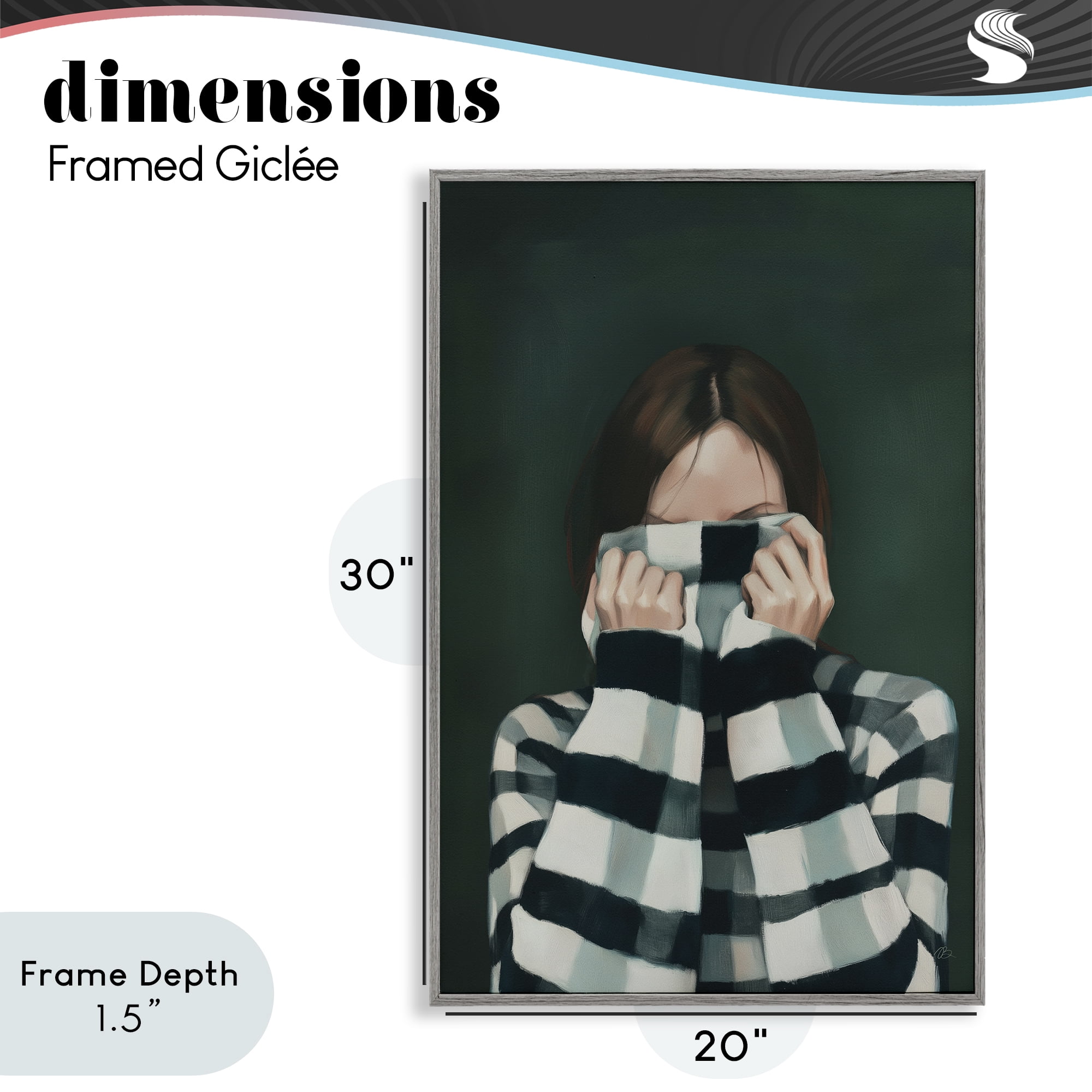 Stupell Industries Warmed Striped Sweater Portrait Gray Framed Giclee Art, design by Ros Ruseva