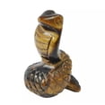 thumbnail image 2 of GKNET Natural Tiger's Eye Quartz Crystal Skull Carved Snake Healing Serpent Ornament, 2 of 6