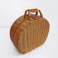 thumbnail image 4 of Large Capacity Plaid Cloth Lining Handle Woven Case with Lock Handmade Rattan Woven Multifunctional Storage Box Household Supplies, 4 of 8