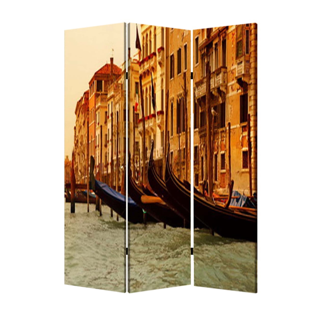 Contemporary Lightweight 3 Panel Venice Screen Room Divider With Two Different Finishes