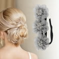 thumbnail image 2 of Unique Bargains 1 Pc Hair Disk Flower Bun Holder for Women Gray Black, 2 of 5