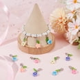 thumbnail image 4 of 1 Box 50Pcs Flowers Crochet Stitch Markers Flower Clasp Charms Bulk Polymer Clay Plant Floral Leaf Locking Marker with Alloy Lobster Claw Clasp, 4 of 6