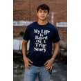 thumbnail image 4 of Life Based True Story Sarcastic Humor Plus Size Crewneck Graphic Tee Shirt Brisco Brands 3X, 4 of 5