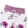 thumbnail image 5 of Godderr 0-2 Years Old Girls Hooded Elastic Floral Pants Two-Piece,Newborn Long Sleeve Solid Color Printed Hoodie Sweat Pants Set, 5 of 5
