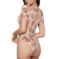 thumbnail image 3 of Easygdp Mushrooms2 Women's One-Piece Swimsuit Slim Fit Crew Neck Bodysuit Athletic Swimwear with Concealed Buckle - X-Large, 3 of 9