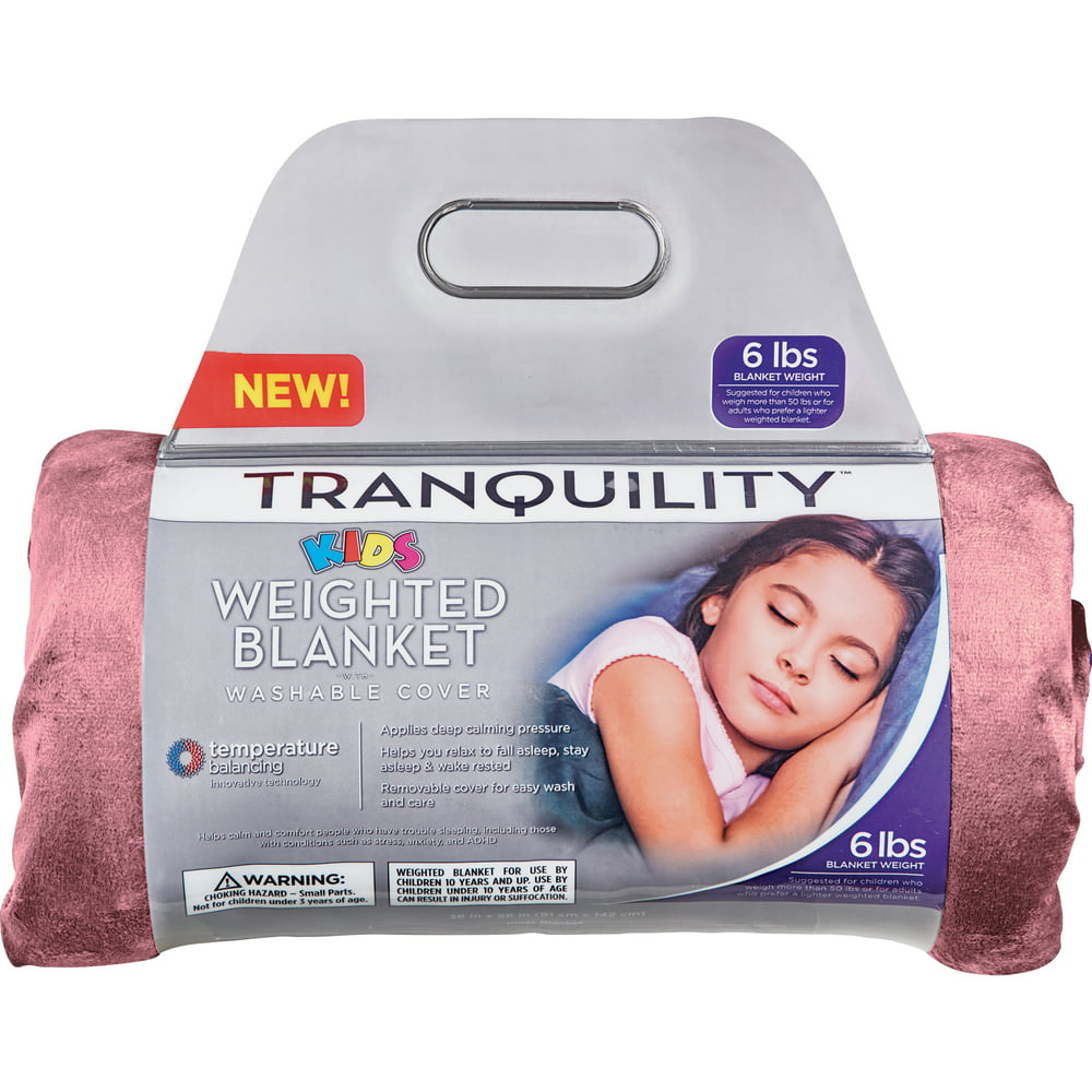 Tranquility Kid's Weighted Blanket, 6Lbs With Washable Cover, Pink