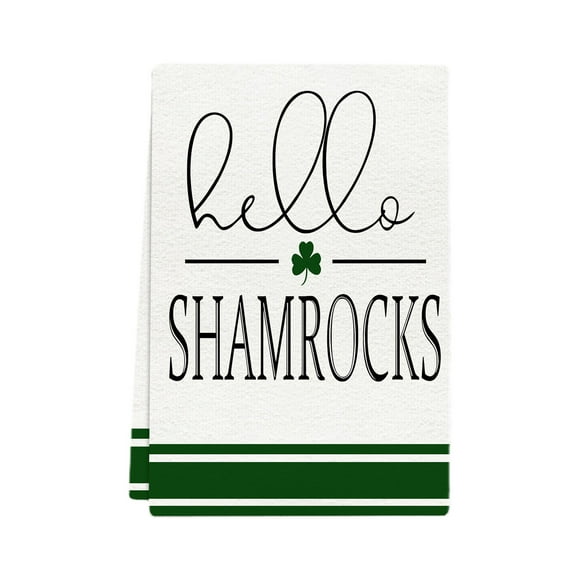St. Patricks Day Decorations Lucky Clover Kitchen Towel 18X26 Set