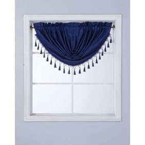 Navy Blue Ruffle Valance Curtain Walmart Com