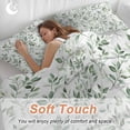 thumbnail image 4 of 3 Piece Sage Green Leaf Duvet Cover Set Queen Size,Microfiber Comforter/Quilt Cover with Corner Ties and 2 Pillowcases,Country Eucalyptus Nature Plant Branch All Season Bedding with Zipper Closure, 4 of 8