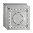 thumbnail image 1 of FASÄDE Rosette Decorative Vinyl 2ft x 2ft Lay in Ceiling Panel in Argent Silver (5 Pack), 1 of 5
