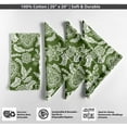 thumbnail image 4 of Vargottam Luxury Green Cotton Canvas Napkins - Set of 12, 20-Inch Leaves Print, Premium Thick Cloth Napkins for Elegant Dining & Special Occasions - Soft, Absorbent & Machine Washable, 4 of 7
