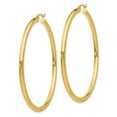 thumbnail image 2 of 14K Yellow Gold 60mm x 3mm Classic Round Hoop Earrings, 2 of 8
