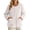 White, variant on Women's Floral Textured Bed Jacket Long Sleeve Button Front Lounge wear Coat With Pockets (White M)