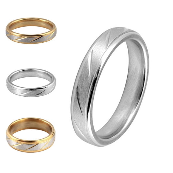Men Women Twill Stripe Stainless Steel Rings Couple Wedding Rings Stainless Birthday Gift Rings Jewelry