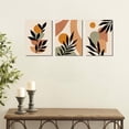 thumbnail image 6 of Mid Century Modern Wall Art Boho Canvas Wall Art for Bedroom Multicolored Minimalist Boho Leaf Canvas Prints Natural Pictures Framed for Bathroom Living Room Decor 3 Pieces, 6 of 6