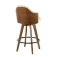thumbnail image 3 of Ahoy Mid-Century Counter Stool in Walnut and Cream Faux Leather by LumiSource, 3 of 7