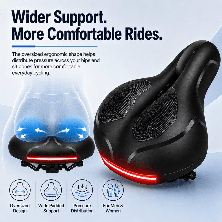 NIUTA Oversized Bike Seat Cushion, Memory Foam Saddle photo 8