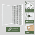 thumbnail image 7 of ILOT Shot Glass Display Cabinet Solid Wood - Large Display Case for Collectibles | Man Cave Accessories | UV Protection Acrylic Door | Wall Mounted White Shadow Box | 52 Divided Slots | 32"x17", 7 of 7