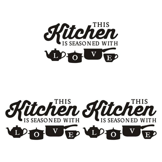 Adhesivo de pared Cateissary PVC Decoración Art Decals Cocina Negro 52x30cm