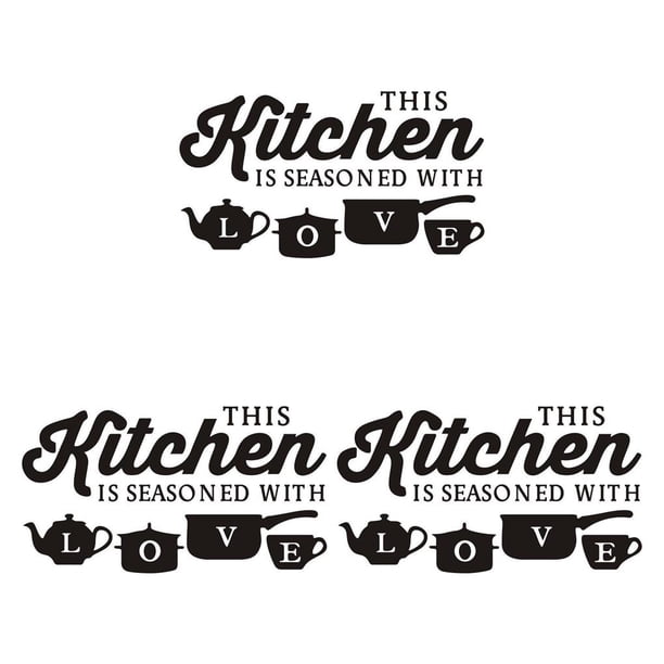 Adhesivo de pared Cateissary PVC Decoración Art Decals Cocina Negro 52x30cm