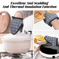 thumbnail image 3 of Gray White Geometric Pattern Oven Mitts Heat Resistant - Soft Lining Silicone Mini Oven Mitts with HangingLoop, Kitchen Oven Gloves Heat Resistant 500℉ for Cooking Baking Microwave, 3 of 7