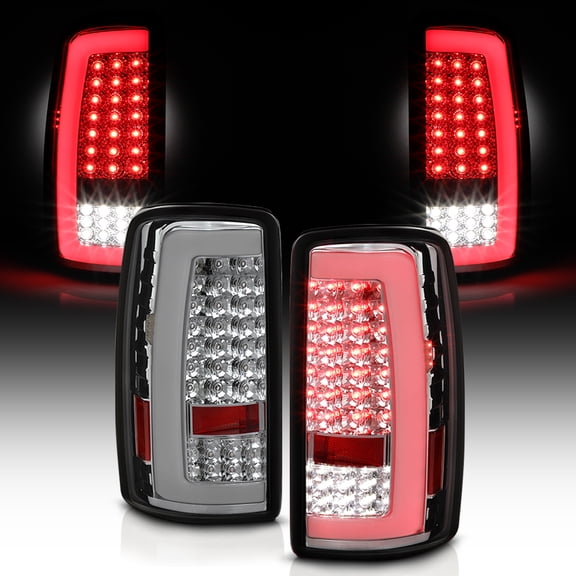 2000-2006 Chevy Suburban Tahoe GMC Yukon Chrome LED Tube Tail Lights Brake Lamps