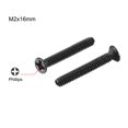 thumbnail image 2 of Uxcell M2 x 16mm/0.63"  Flat Head Screws Fastener Black Zinc Plated 150 Pack, 2 of 5
