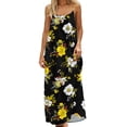 thumbnail image 2 of Women's Elegant Summer Maxi Dress Spaghetti Strap Sleeveless Geometric Triangle Print Loose Fit Flowy Long Dress Casual Beach Vacation Party Wedding Guest Apparel, 2 of 7