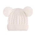 thumbnail image 7 of CPNG Kids Winter Knitted Beanie Hat Cute Girls Hats with Double Faux Fur Pom Pom Warm Fleece Lined Knit Beanies Cap for Cold Weather, 7 of 7