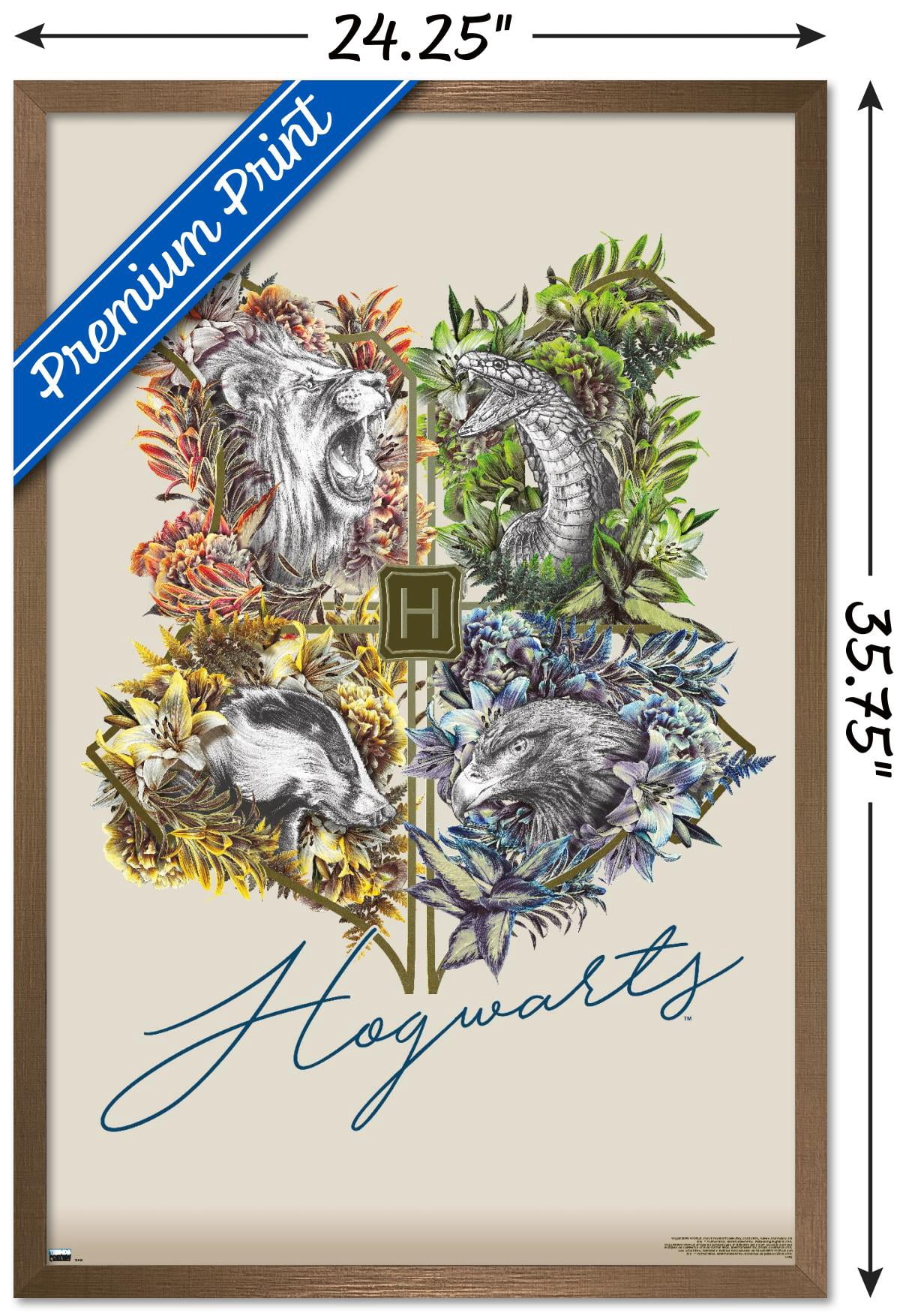 The Wizarding World: Harry Potter - Flower House Crest Wall Poster, 22.375" x 34", Framed