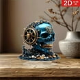 thumbnail image 6 of nvzhuang Halloween Skull Decoration 2D Flat Acrylic Colorful Gothic Mechanical Style Miniature Desk Decor, 6 of 7