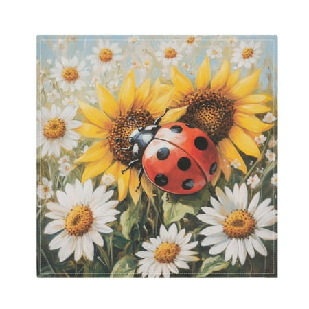 

Napkin Satin Napkin 20*20Inchx6 Kitchen Towel Dinner Plate Towel Decorative Towel Napkin Tea Towel Suitable For Kitchen Table Giant Ladybird