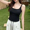 thumbnail image 2 of ZNQHFRE Women's Criss‑Cross Back Spaghetti Strap Camisole Tank Top, Slim‑Fit Layering Top With Built‑In Bra Pads One Size, 2 of 5