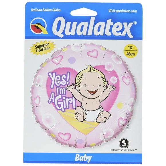 Globo Qualatex 18 Yes I'm A Girl, 1 pieza