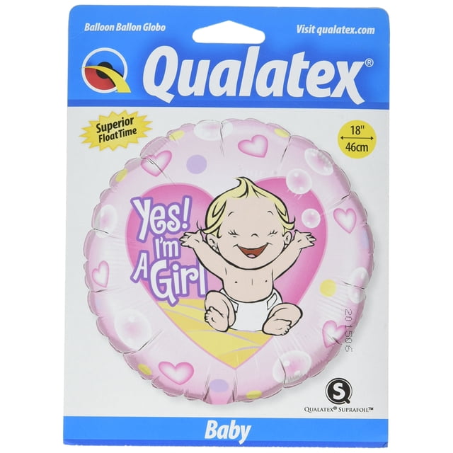 Globo Qualatex 18 Yes I'm A Girl, 1 pieza