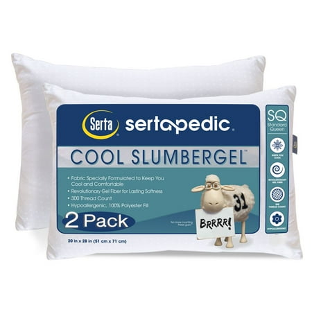 Sertapedic Cool Slumbergel Pillows Standard Queen Set Of 2