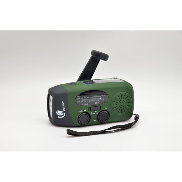 Miniradio de emergencia recargable con energía solar enlatada a mano con función de iluminación