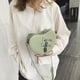 thumbnail image 4 of Lindos bolsos de hombro Desmontable Correa para el hombro Monedero Bolso Duradero Impermeable Cierre de cremallera forma de corazón Chicas con , VERDE Verde A, 4 of 7
