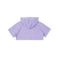 thumbnail image 4 of Hansber Kids Girls Short Sleeve Hooded Crop Top Solid Color Short Hooded Sweatshirt Stage Performance Lavender 16, 4 of 7