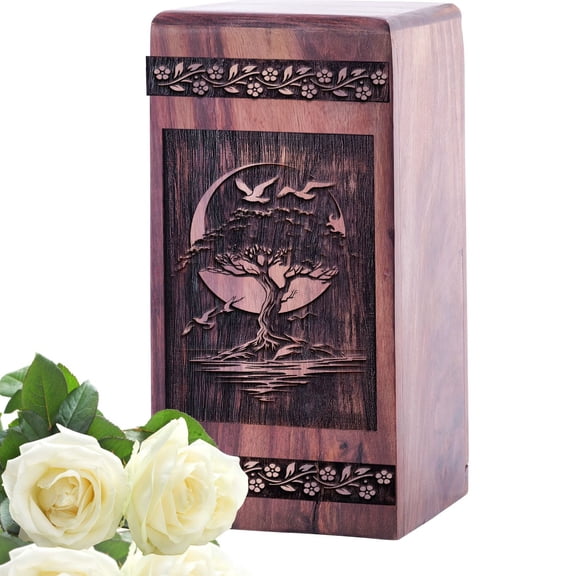 Bonsai Tree Urn - Large Urns For Human Ashes Adult Female - Memorial Urn For Human Ashes - Urns For Human Ashes Adult Man - Adult Cremation Urns For Human Ashes - wooden box for ashes - 14 Inch