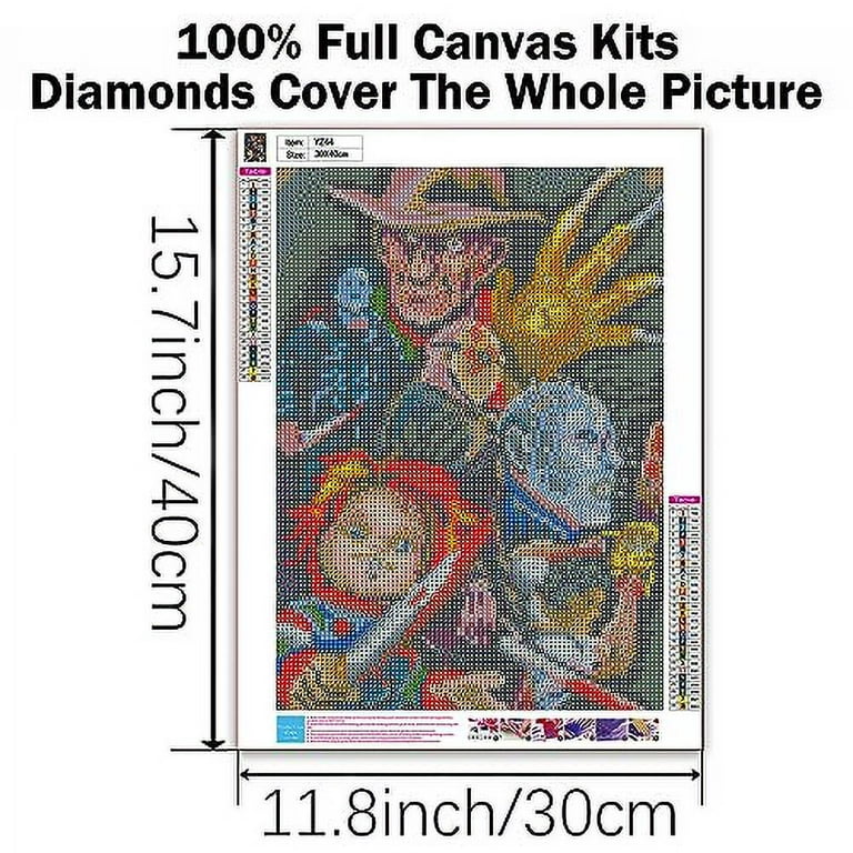 Bysincy Halloween Diamond Painting Kits for Adults12x16 Inch, Horror Movie  Diamond Art Crafts Cross Stitch Embroidery for Home Wall Decor
