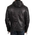 thumbnail image 2 of Men's Genuine Lambskin Hooded Leather Jacket Motorcycle Biker Jacket A323, 2 of 3