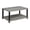 French Oak Grey/Black, variant on Espresso/Black Turn-N-Tube 2-Tier Elevated TV Stand with No Tools Assembly