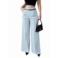 thumbnail image 2 of Women'S High Waisted Wide Leg Work Pants Straight Leg Office Slacks Trousers, 2 of 9