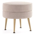 thumbnail image 1 of Manhattan Comfort Bailey Ottoman in Oatmeal with Solid Wood Base & Gold Feet, 1 of 8