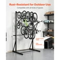 thumbnail image 6 of KFFKFF Freestanding Bike Rack, 300LBS/136KG Capacity for 5 Bikes, Vertical Bicycle Storage Stand Made of Carbon Steel for Home, Garage, Yard, Living Room, Indoor/Outdoor Use, 6 of 9