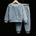 thumbnail image 4 of KAUOD Kids Fuzzy Sweater Pants Set 2 Piece Fleece Thick Warm Pullover Tops Joggers Pants Outfits Boys Winter Padded Clothes, 4 of 4