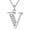 V, variant on Jiaroswwei Initial Necklace 26 Letters Rhinestones Unisex Exquisite Electroplated Necklace for Mothers Day
